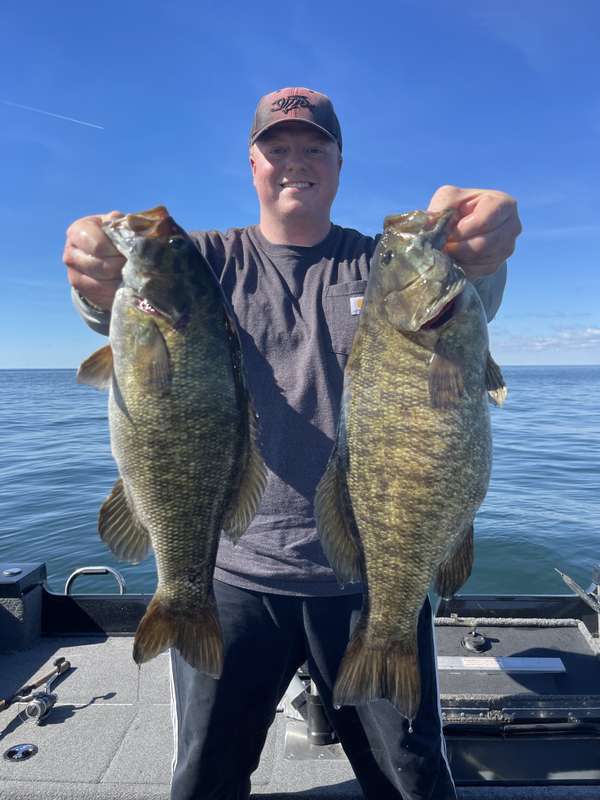 5lb (left) and 6lb 8oz (right) bass on Lake Erie