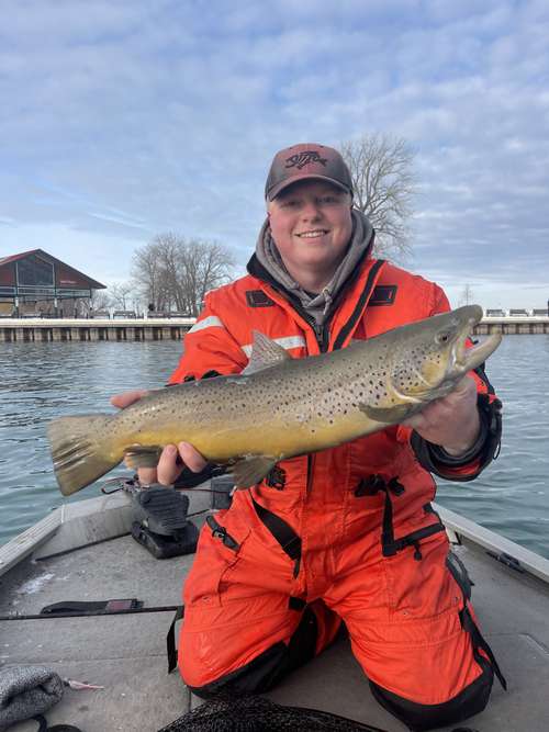 Captain Nick with a beautiful spring brown trout